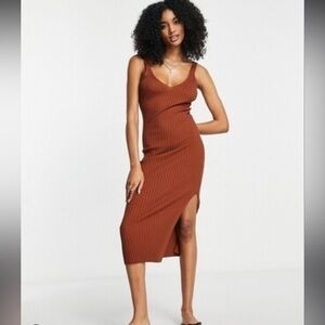 NWT Simon Miller “Zimmi” Midi Dress in Terracotta Brown Neutral Color
